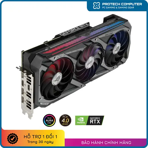 Card màn hình VGA ASUS RTX 3070 Rog Strix Gaming 8G 3 Fan cũ
